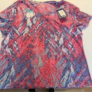 Reel Legends Freeline Performance Top Womans Plus 2x Fishing Moisture Odor Pink